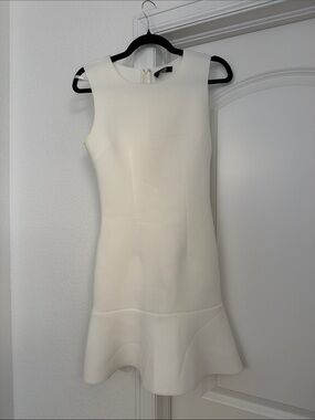 AX Paris White Sleeveless Peplum Hem Dress